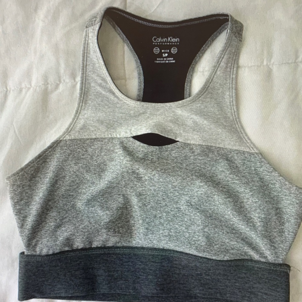 Calvin Klein Two-Tone Gray Sports Bra
